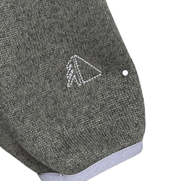 LL Bean Womens L Olive Green Snap Up Fleece Jacket Pullover Long Sleeve Sweater - Picture 4 of 16